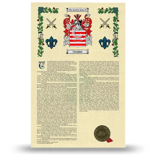 Crespine Armorial History with Coat of Arms