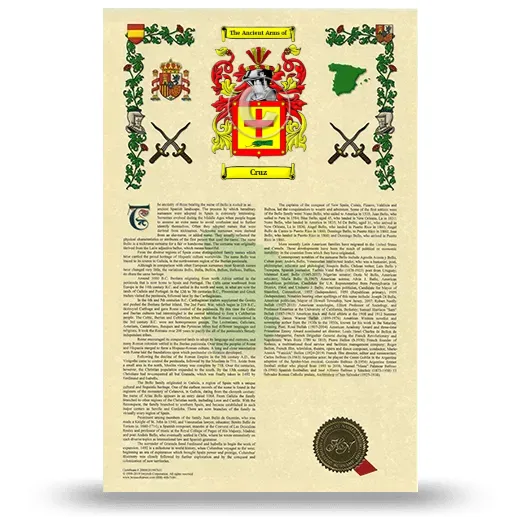 Cruz Armorial History with Coat of Arms