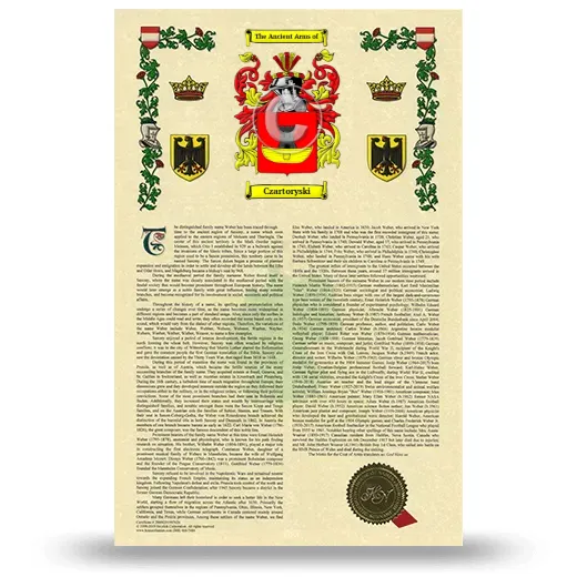 Czartoryski Armorial History with Coat of Arms