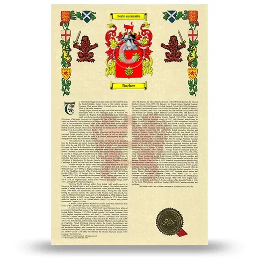 Dacker Armorial History with Coat of Arms