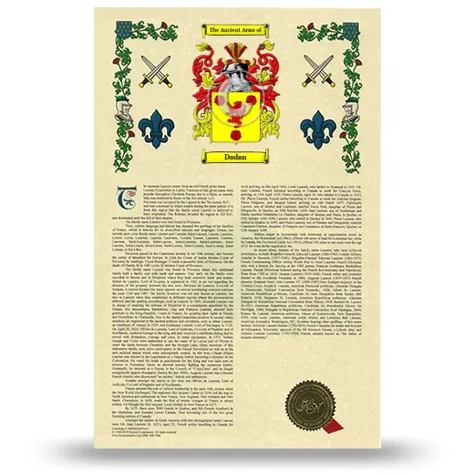 Dadan Armorial History with Coat of Arms