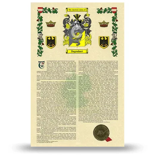 Dagenhart Armorial History with Coat of Arms