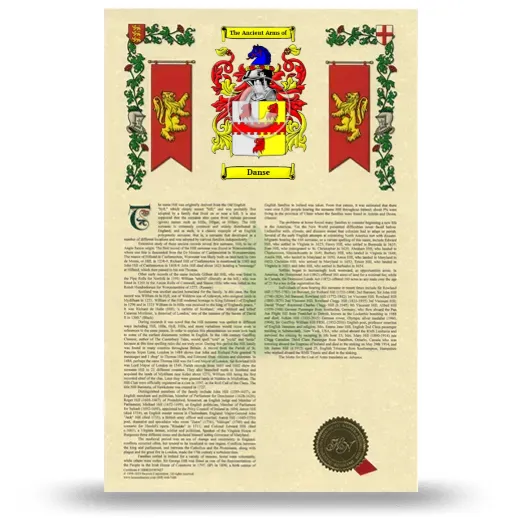 Danse Armorial History with Coat of Arms