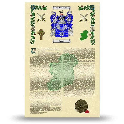 Darsie Armorial History with Coat of Arms