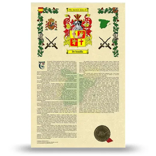 De bonilla Armorial History with Coat of Arms
