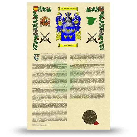 De cornejo Armorial History with Coat of Arms