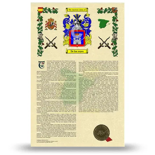 De los reyes Armorial History with Coat of Arms