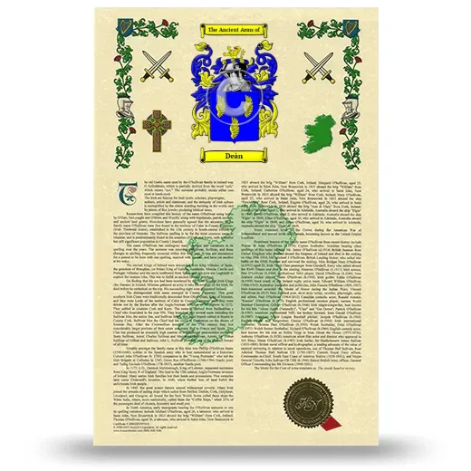 Deàn Armorial History with Coat of Arms