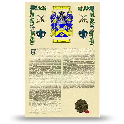 De-courcy Armorial History with Coat of Arms