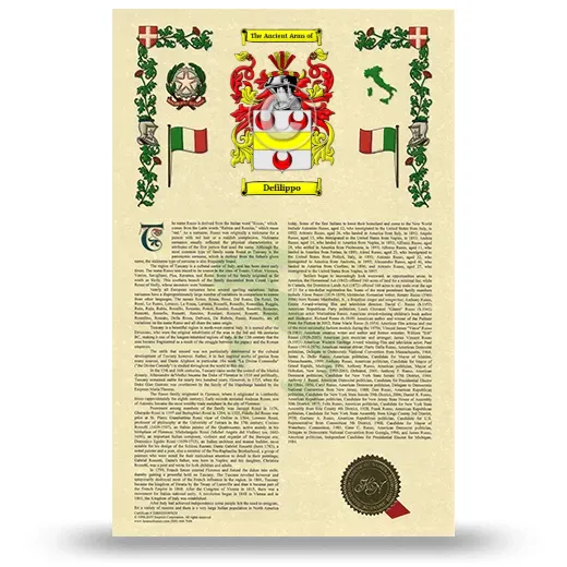Defilippo Armorial History with Coat of Arms