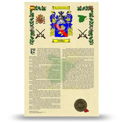 Defillipo Armorial History with Coat of Arms