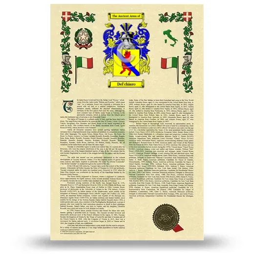 Del'chiaro Armorial History with Coat of Arms