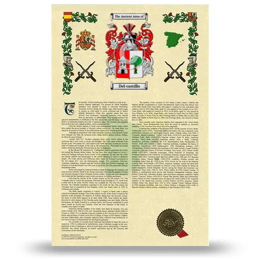 Del-castillo Armorial History with Coat of Arms