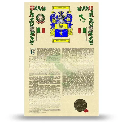 Del-vecchio Armorial History with Coat of Arms