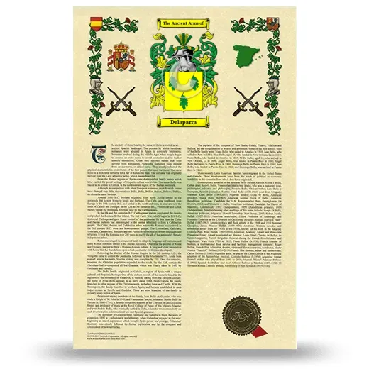 Delaparra Armorial History with Coat of Arms