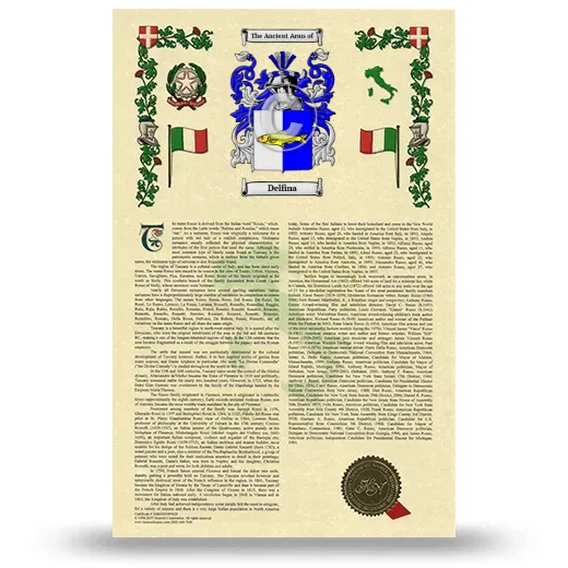 Delfina Armorial History with Coat of Arms
