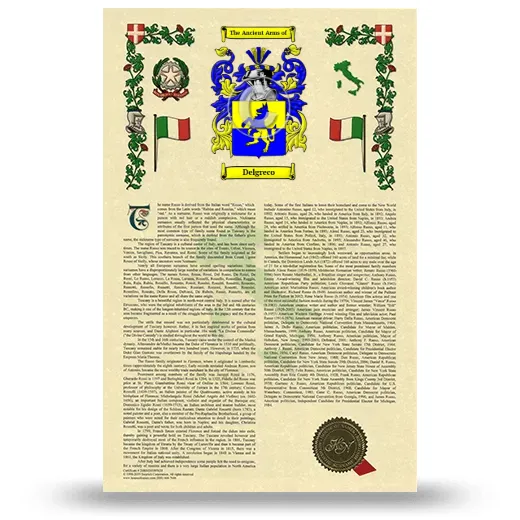 Delgreco Armorial History with Coat of Arms