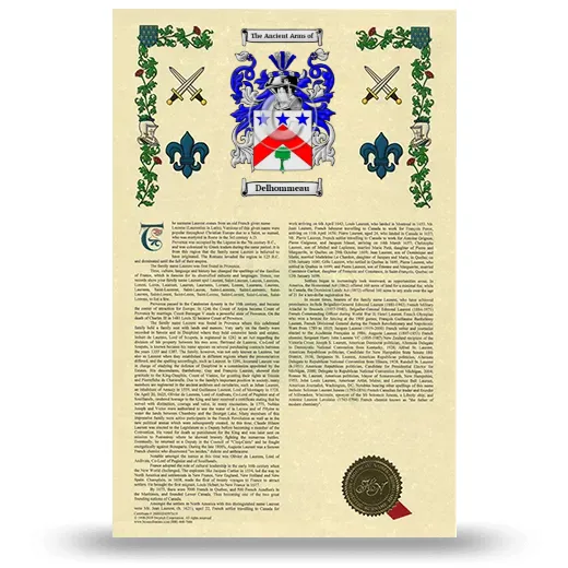Delhommeau Armorial History with Coat of Arms