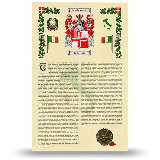 Della-valle Armorial History with Coat of Arms
