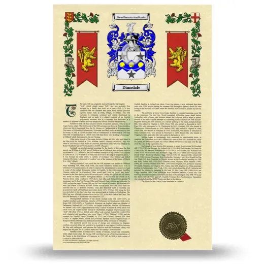 Dimsdale Armorial History with Coat of Arms