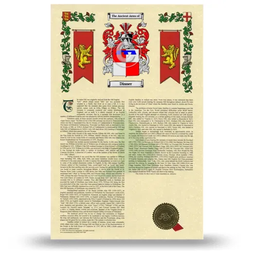 Dinner Armorial History with Coat of Arms