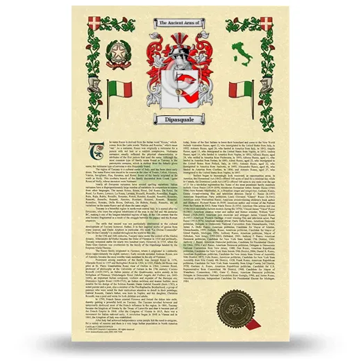 Dipasquale Armorial History with Coat of Arms