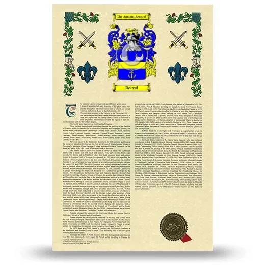 Do-val Armorial History with Coat of Arms