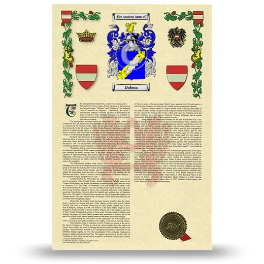 Dobers Armorial History with Coat of Arms