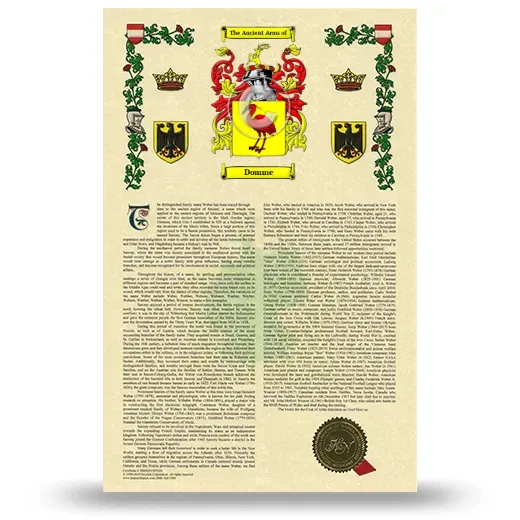 Domme Armorial History with Coat of Arms