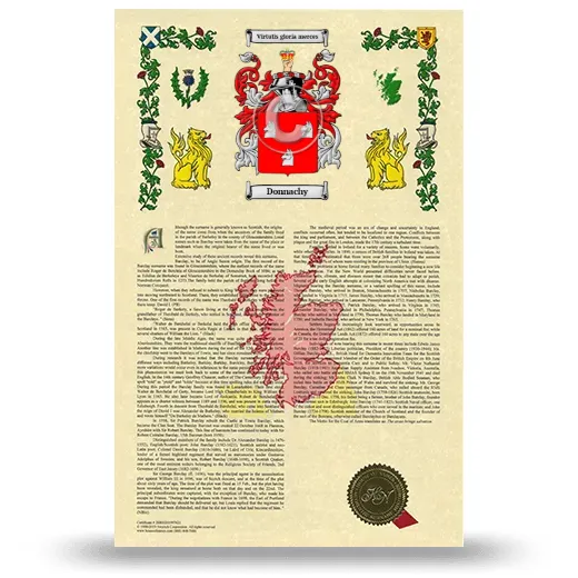 Donnachy Armorial History with Coat of Arms