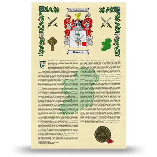 Donovyn Armorial History with Coat of Arms
