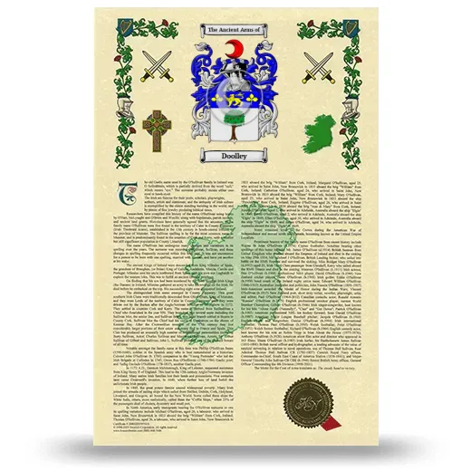 Doolley Armorial History with Coat of Arms