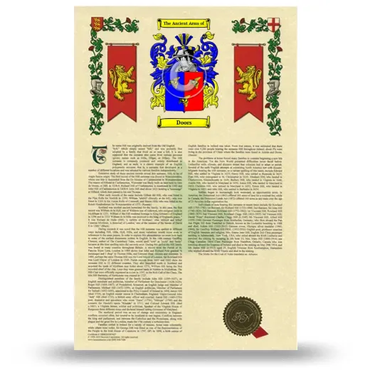 Doors Armorial History with Coat of Arms