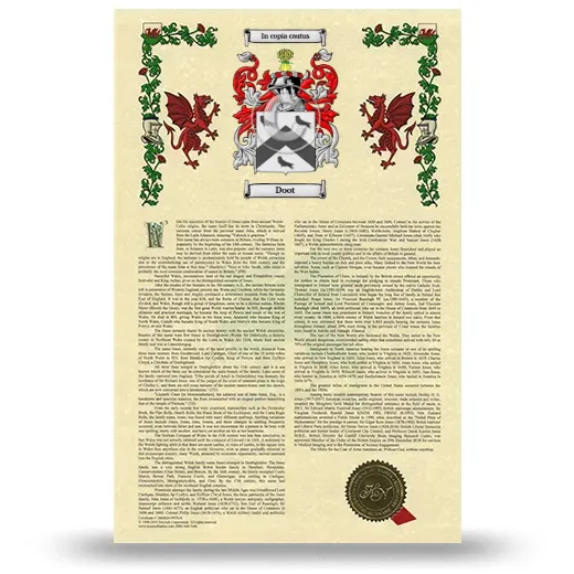 Doot Armorial History with Coat of Arms