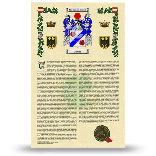 Dornes Armorial History with Coat of Arms