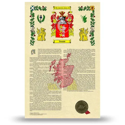 Dounie Armorial History with Coat of Arms