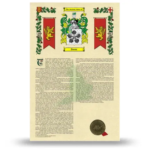 Dover Armorial History with Coat of Arms