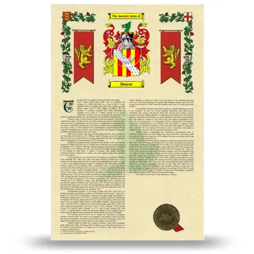 Dracot Armorial History with Coat of Arms