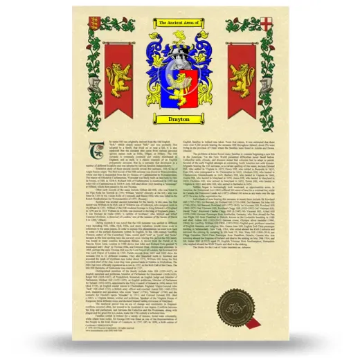 Drayton Armorial History with Coat of Arms