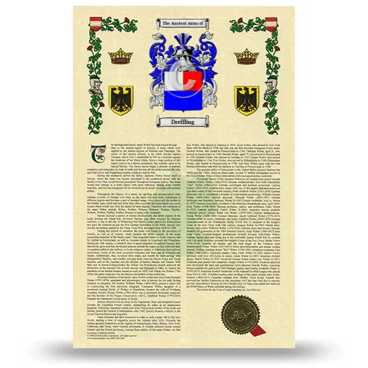 Dreffling Armorial History with Coat of Arms