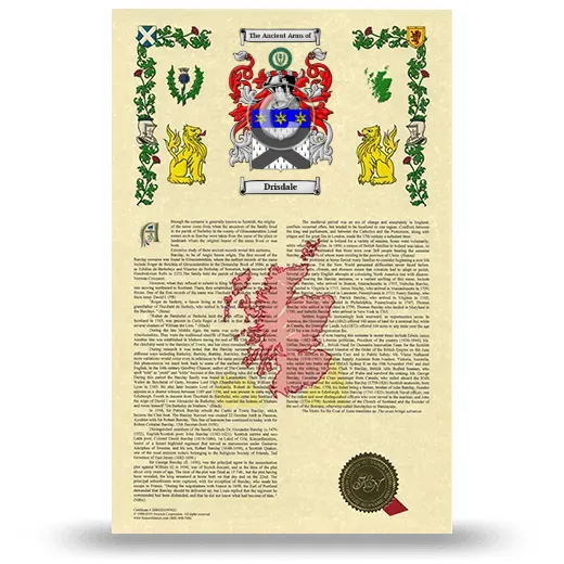 Drisdale Armorial History with Coat of Arms