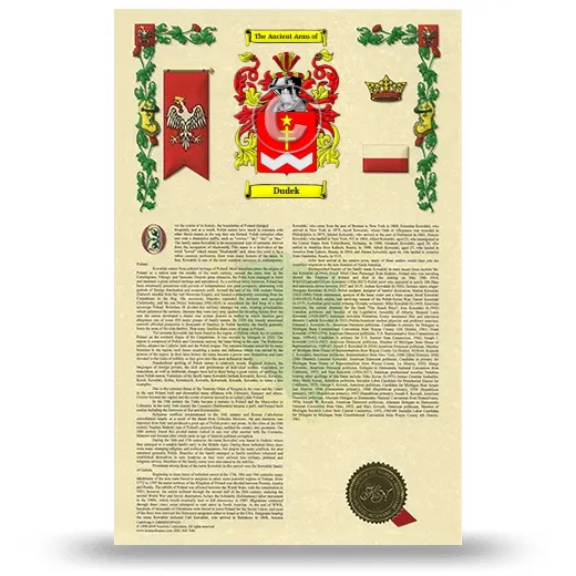Dudek Armorial History with Coat of Arms