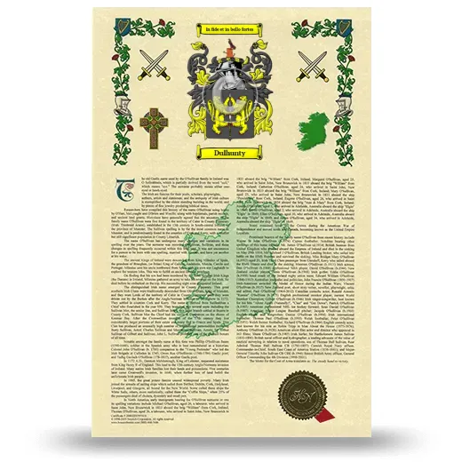 Dulhunty Armorial History with Coat of Arms
