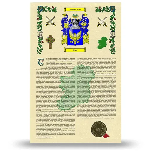 Dun Armorial History with Coat of Arms