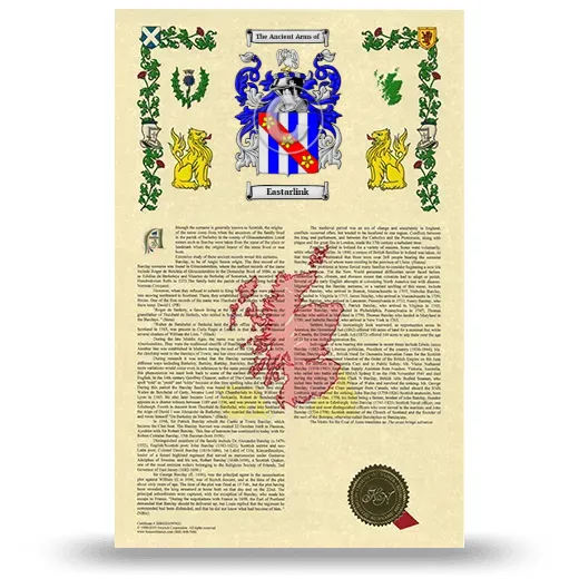 Eastarlink Armorial History with Coat of Arms