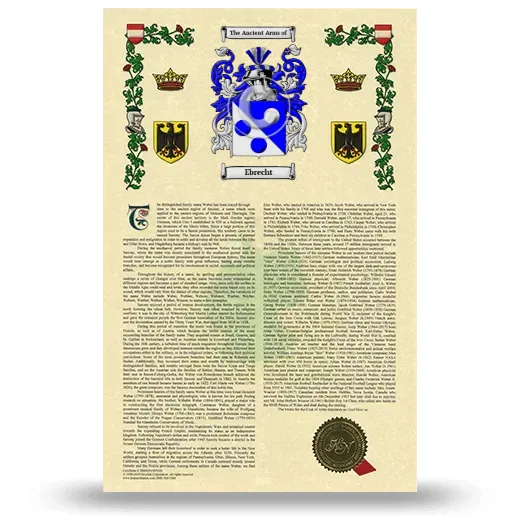 Ebrecht Armorial History with Coat of Arms