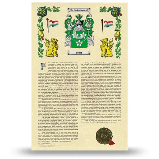 Eedes Armorial History with Coat of Arms