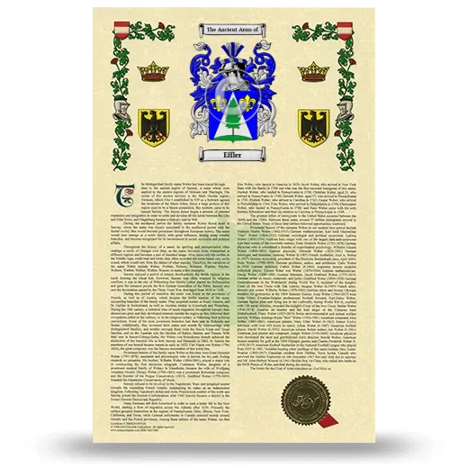 Effler Armorial History with Coat of Arms