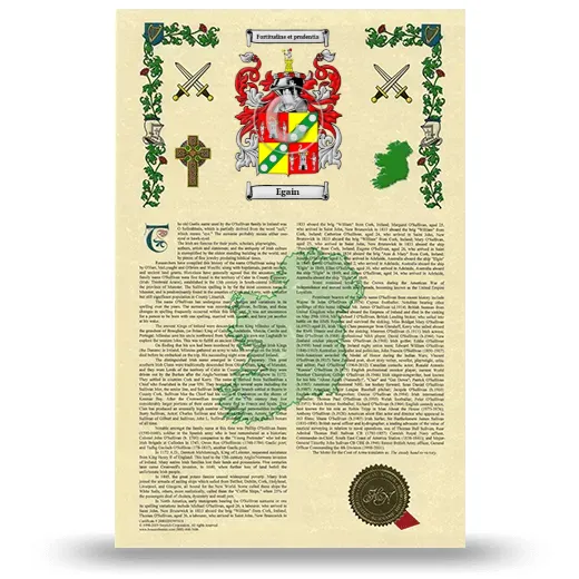 Egain Armorial History with Coat of Arms