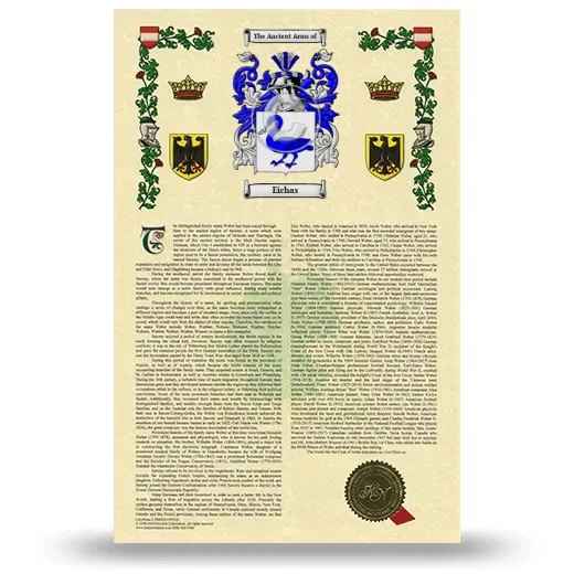 Eichas Armorial History with Coat of Arms